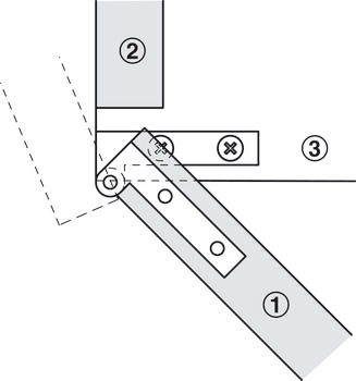 Corner Pivot Hinge 250D wo Stop 50mm BP - view 3