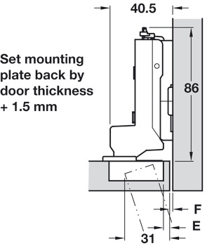Tiomos 95D Hinge Clk INS SF w SC Night - view 2