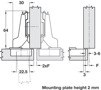 Nexis 95D Hinge Sld HO/TO Sprung Hos - view 3