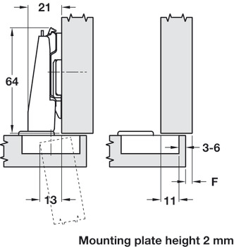 Nexis Tipmatic 100D Hinge Clk FO Hos - view 4