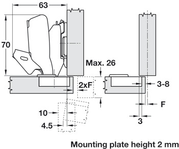 Nexis 170D Hinge Clk HO/TO Sprung Hos - view 4