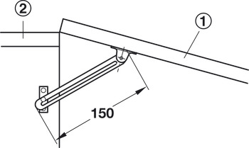 Lid Stay 150mm LH w Guide Slot SNP - view 5
