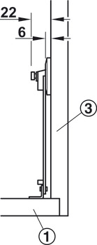 Economy Flap Stay 225mm UH Steel NP/Plastic Wht - view 3