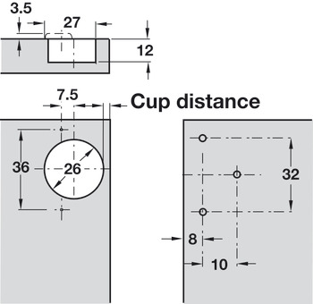 Grass 92D Mini Hinge Sprung 26 SF SNP/Zinc Alloy - view 2
