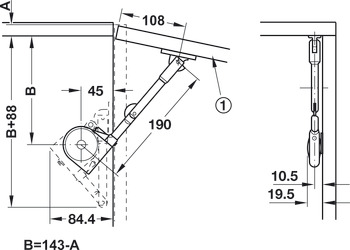 Lid Stay 190mm Steel NP/Plastic Black - view 3