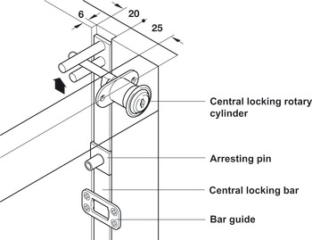 Symo3000 Cent Locking Bar 800mm Brt Aluminium - view 2