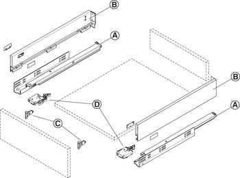 MX Slim A Drawer Sides 13/89/350mm Stone Grey - view 4