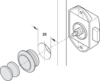 PushButton Lock BS25mm Plastic MN Lacq - view 4