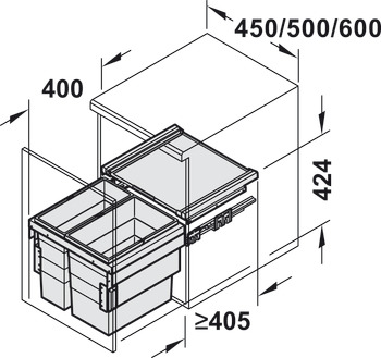 Hailo Cargo Synchro 600 Bin 2x28L - view 3