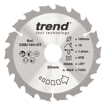 Trend Sawblade WD 18T 1.8K D160/20x1.2 000.00.494