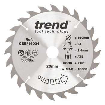 Trend Sawblade WD 24T 2.4K D160/20x1.6 000.00.495