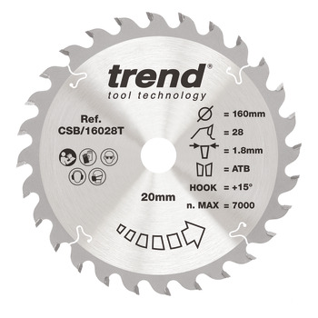 Trend Sawblade WD 28T 1.8K D160/20x1.2 000.00.497