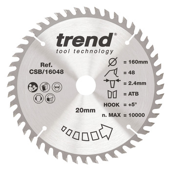 Trend Sawblade WD 48T 2.4K D160/20x1.6 000.00.501