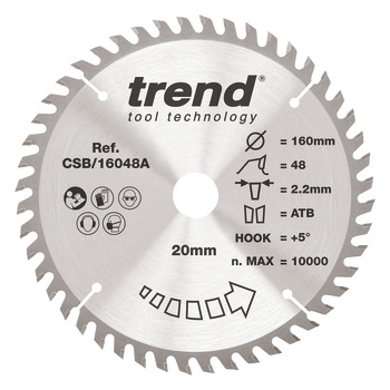 Trend Sawblade WD 48T 2.2K D160/20x1.6 000.00.502