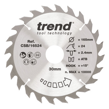 Trend Sawblade WD 24T 2.4K D165/30x1.5 000.00.505