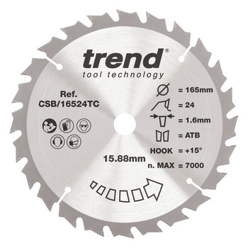 Trend Sawblade WD 24T 1.6K D165/15.88x1 000.00.507