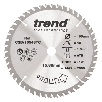 Trend Sawblade WD 48T 1.6K D165/15.88x1 000.00.511