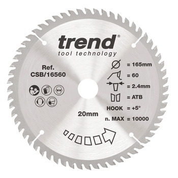 Trend Sawblade WD 60T 2.4K D165/20x1.6 000.00.513
