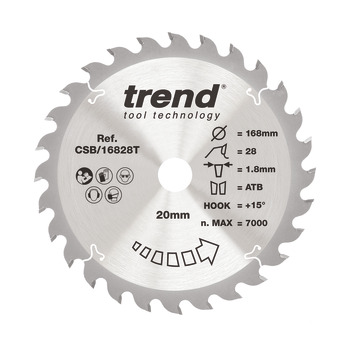 Trend Sawblade WD 28T 1.8K D168/20x1.2 000.00.516