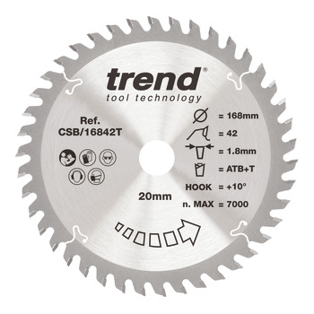 Trend Sawblade WD 42T 1.8K D168/20x1.2 000.00.517