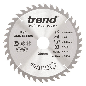Trend Sawblade WD 40T 2.6K D184/30x1.7 000.00.520