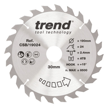 Trend Sawblade WD 24T 2.4K D190/30x1.6 000.00.521