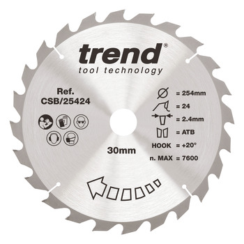 Trend Sawblade WD 24T 2.4K D254/30x1.6 000.00.531