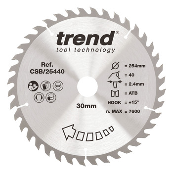 Trend Sawblade WD 40T 2.4K D254/30x1.6 000.00.532