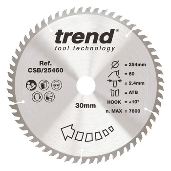 Trend Sawblade WD 60T 2.4K D254/30x1.6 000.00.533