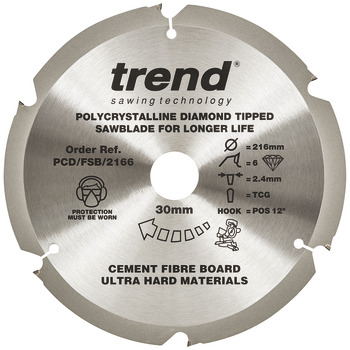 Trend Sawblade PCD 6T 2.4K D216/30x1.6 002.19.324