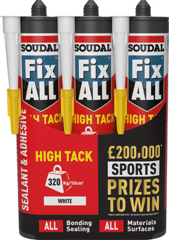 Soudal FixAll Hi-Tk Sealant 290ml Wht x3 003.50.759