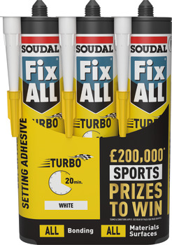Soudal FixAll Turbo Sealant 290ml Wht x3 003.50.761