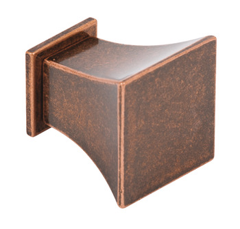 Augusta Knob+BP Zinc Alloy Antique Copper 30x30mm