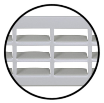 Ventilation Grille Rectangle 550x64mm Anodised M.Silver Fire Rated - view 2