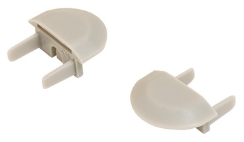 Loox5 1190 Profile Rectangle Endcaps Plastic Silver