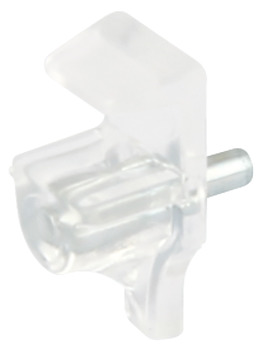 Gls Shelf Support D3mm Steel NP/Plastic Trans