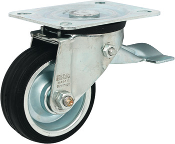 D100mm Castor Swivel with Brake Plastic Galvanised