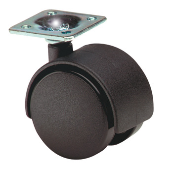 D40mm Twin Castor Swivel without Brake Plastic Bk