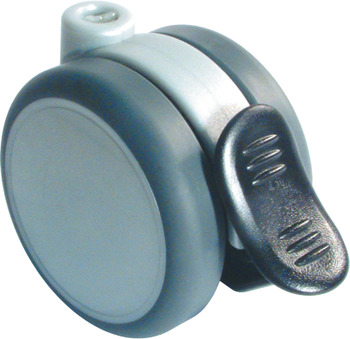 D75mm Twin Castor Swivel with Brake Pin Aluminium