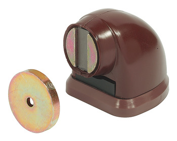 Door Hldr Magnetic Floor 20kg Plastic/Steel Brw