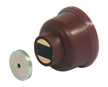 Door Hldr Magnetic Wall 10kg Plastic/Steel Brw