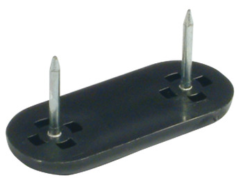 Pin Type Glide 44x19mm w 2 Nails Plastic Black