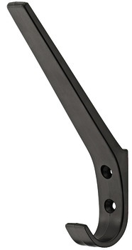 Hat+Coat Hook 160x98x23mm 23mm Fixing Centres Plastic Black