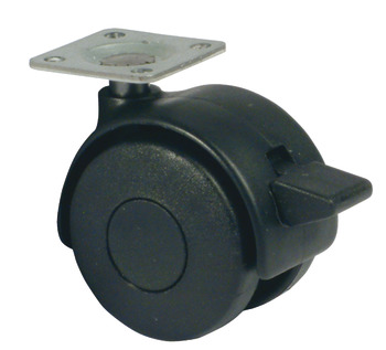 D50mm Twin Castor Swivel with Brake Plastic 38