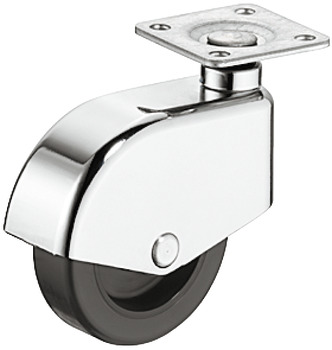 D50mm Enc.Castor Swivel without Brake Plastic Chrome