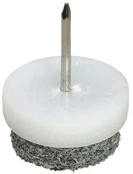 Pin Type Felt Glide D20mm Plastic Wht/Grey