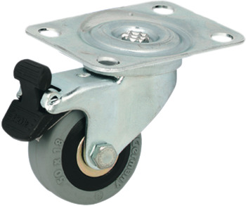 D75mm Castor Swivel with Brake Plastic Galvanised -