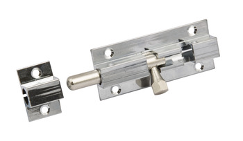 Barrel Bolt w Keep 60mm Brass CP - view 3