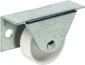 D35mm Castor Fixed without Brake Plastic Galvanised/Wht