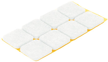Felt Glide 100x100mm Self Adh White